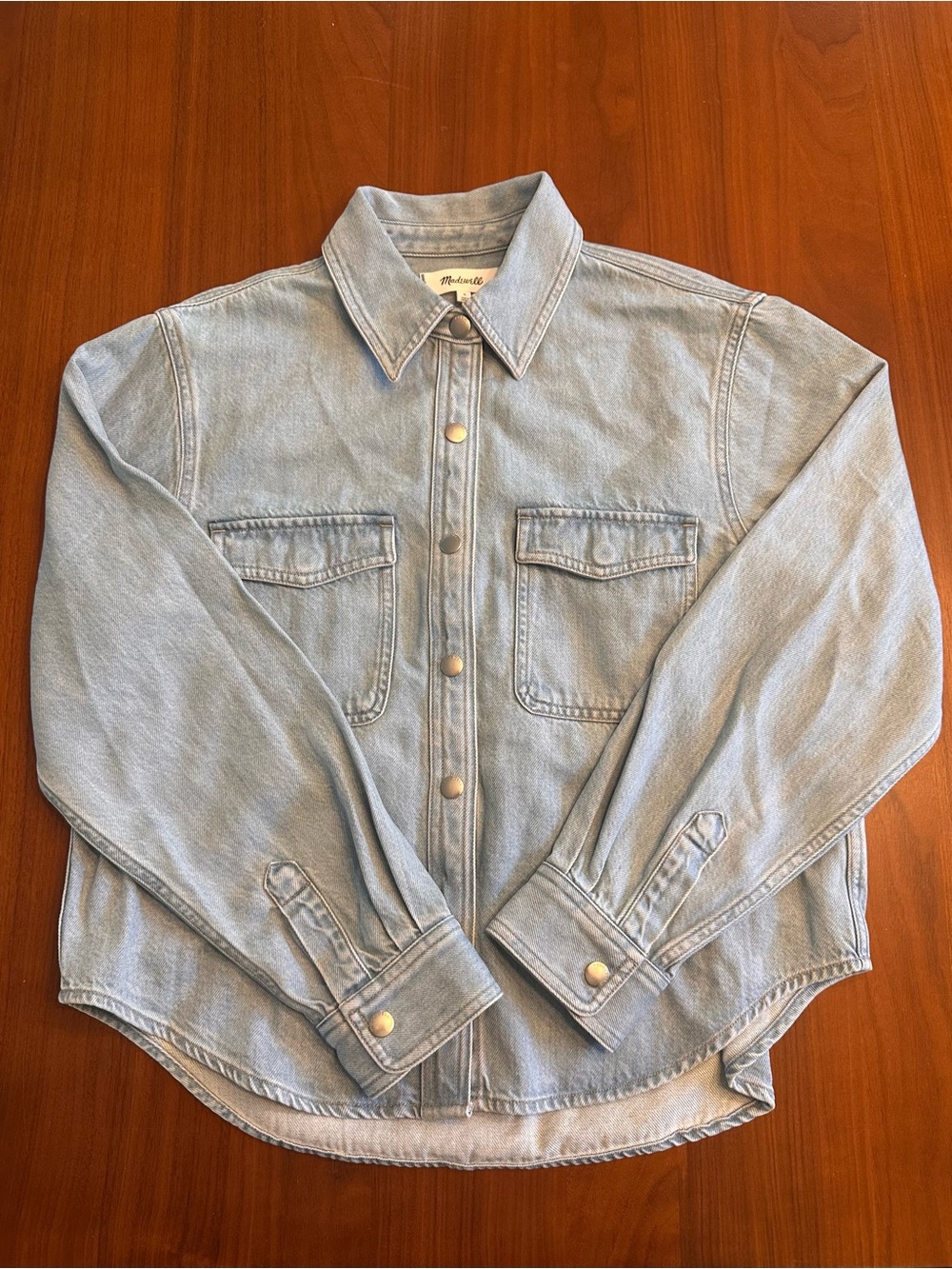 Madewell Women’s Light Blue Denim Button-Down Shirt Jacket